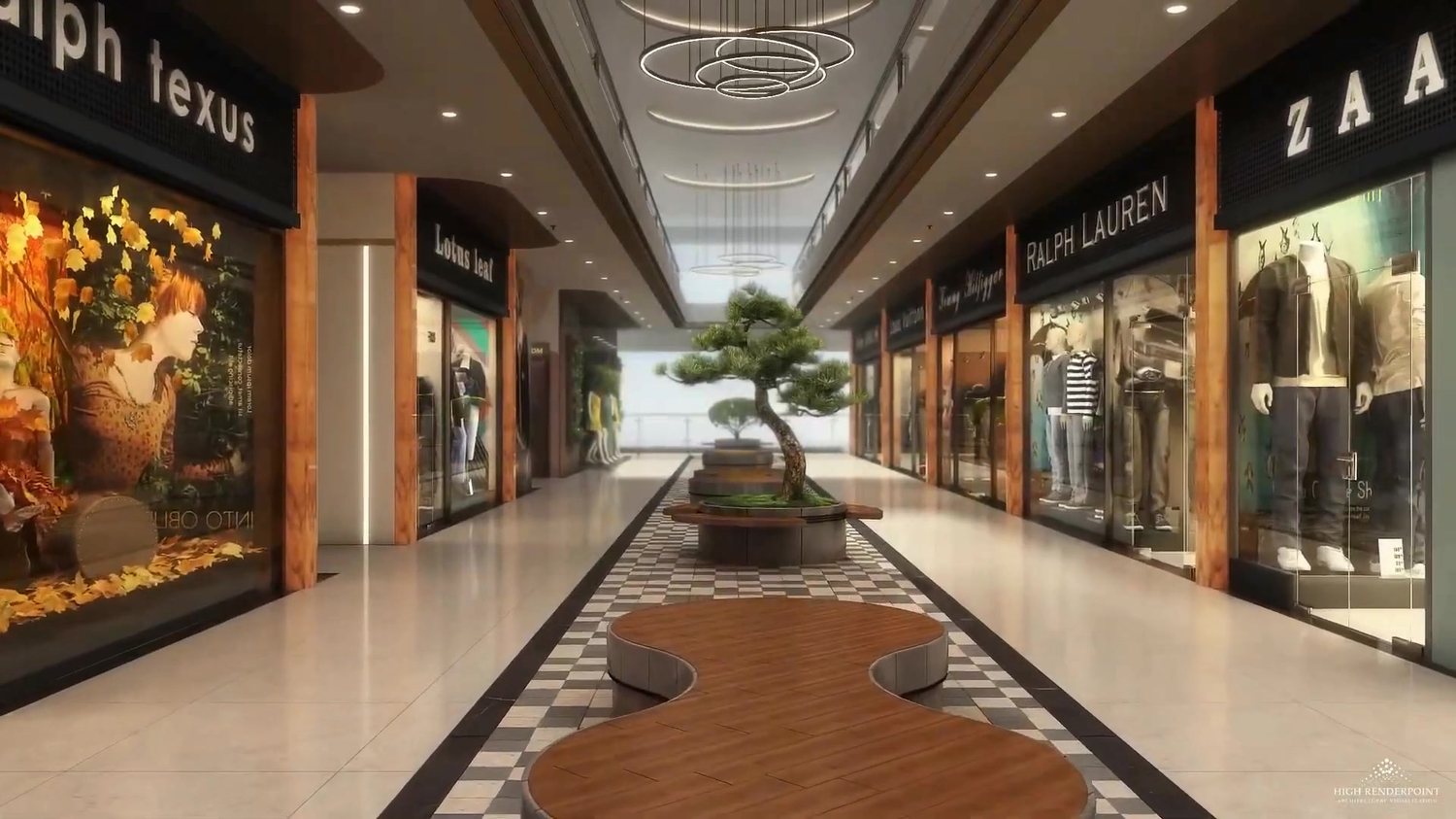 Shopping mall glazed frontage