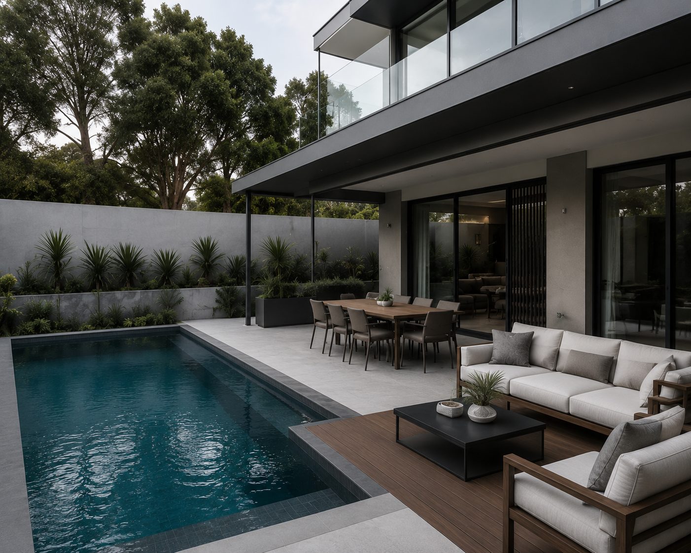 Two-Storey House — Swimming Pool & Backyard